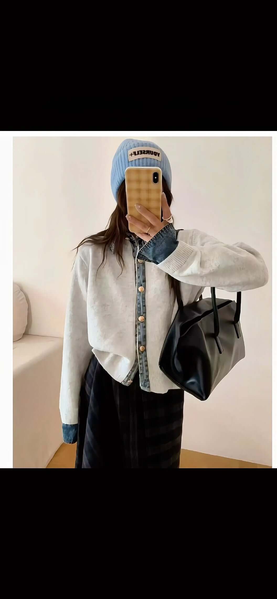 Maglia Elegante con Dettagli in Jeans – Stile Autunnale